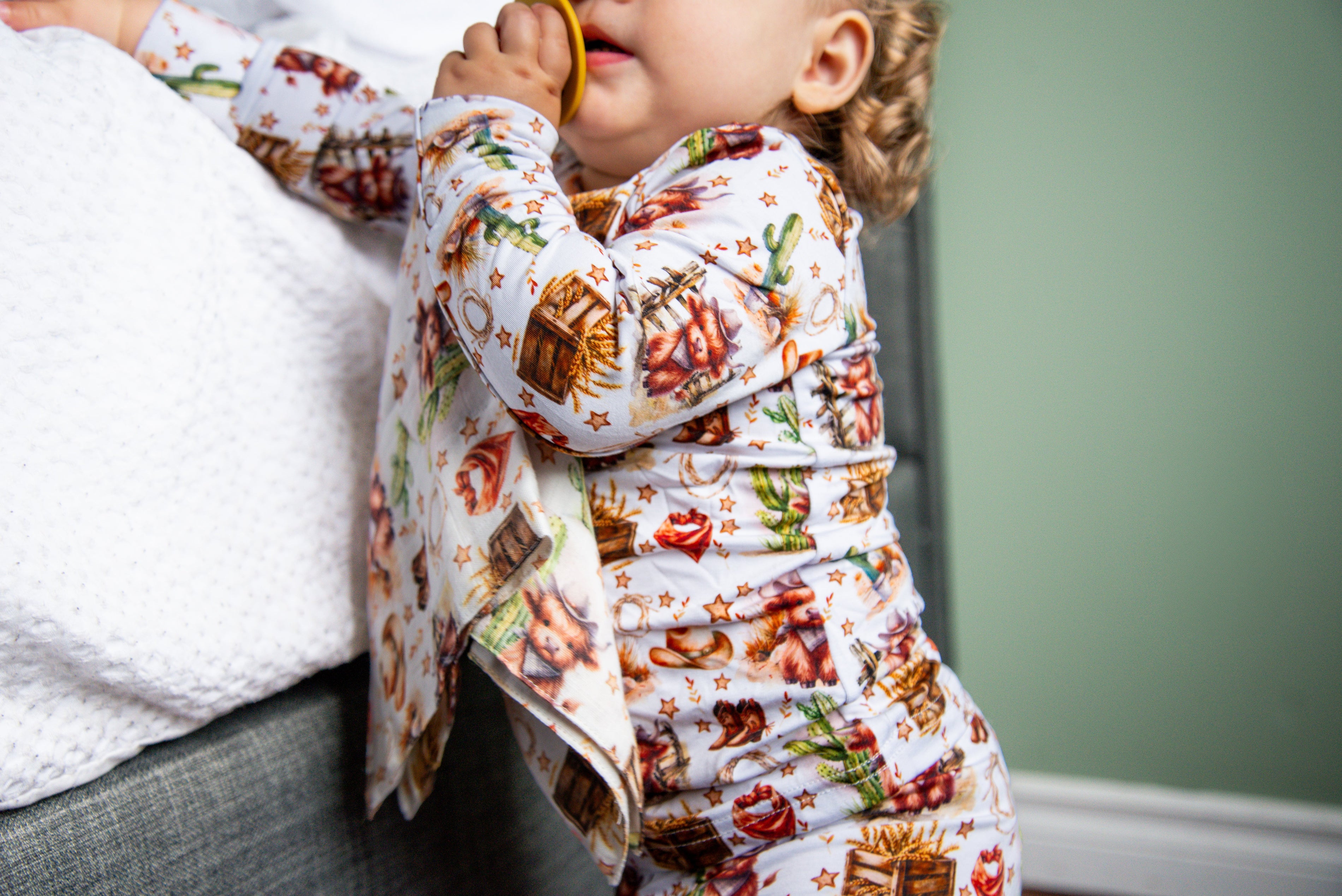 Attache-suce vache highland cowboy en mousseline de bambou