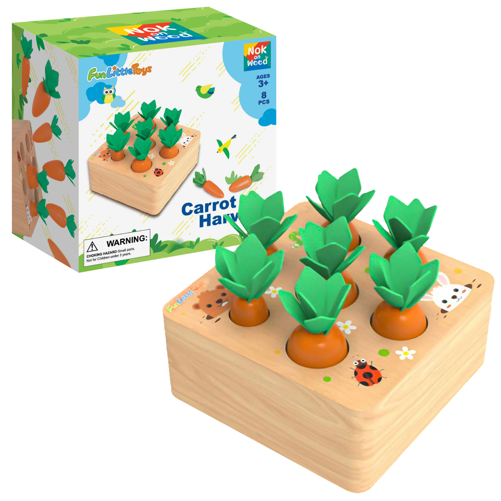 Fun Little Toys - Toys Carrots Harvest Shape Size Sorting