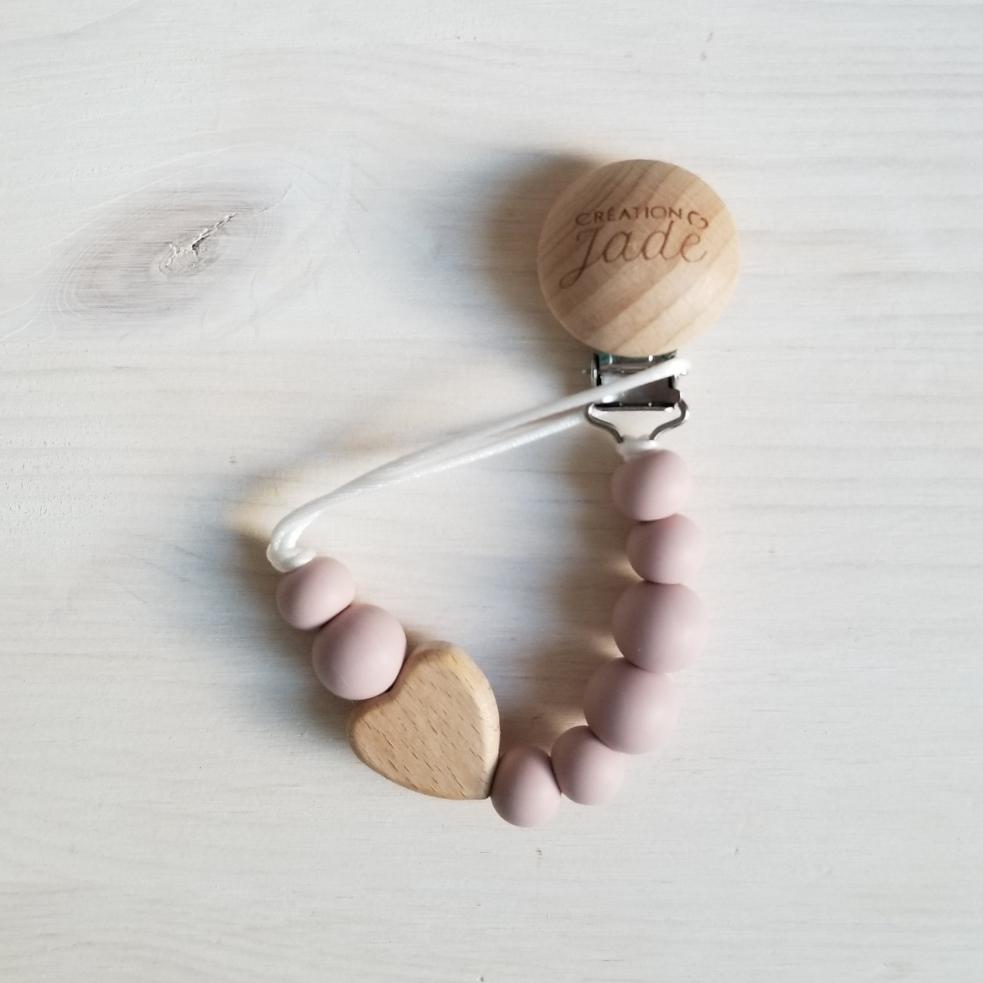 Attache-suce Bois - Amour maternel - Lilas