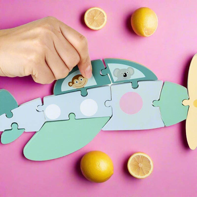 KiddieKickz - Children's Wooden Three-dimensional Board Building Toys: Airplane