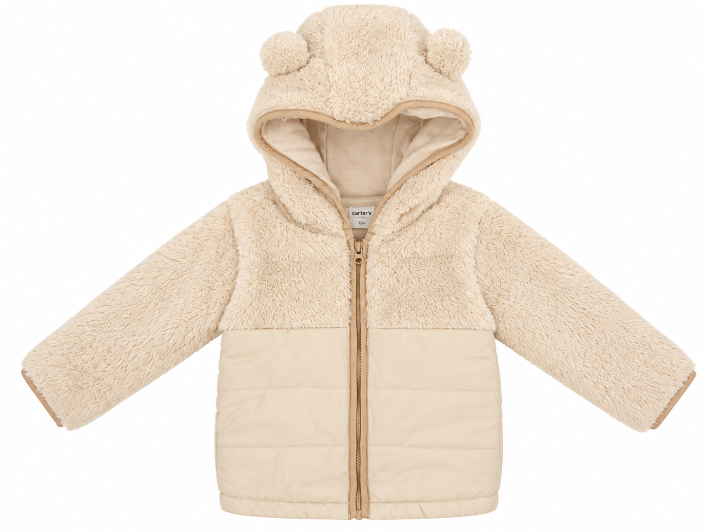 Veste sherpa beige à oreilles | Carter's | 12 mois