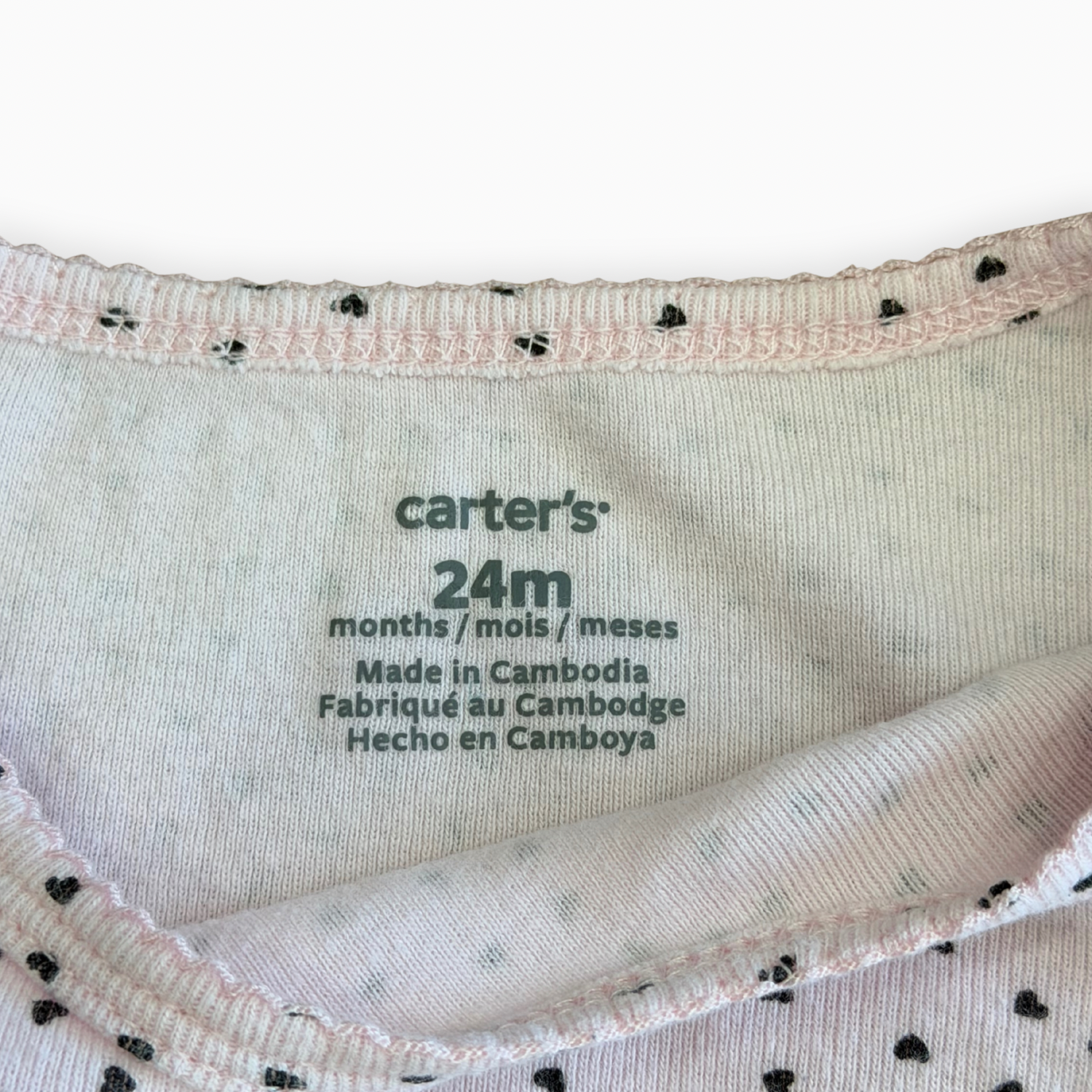 Cache-couche manches longues motifs cœurs | Carter’s | 24 mois