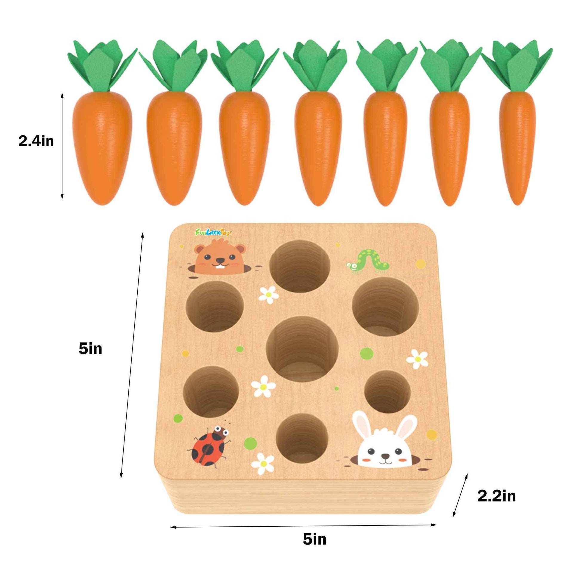 Fun Little Toys - Toys Carrots Harvest Shape Size Sorting
