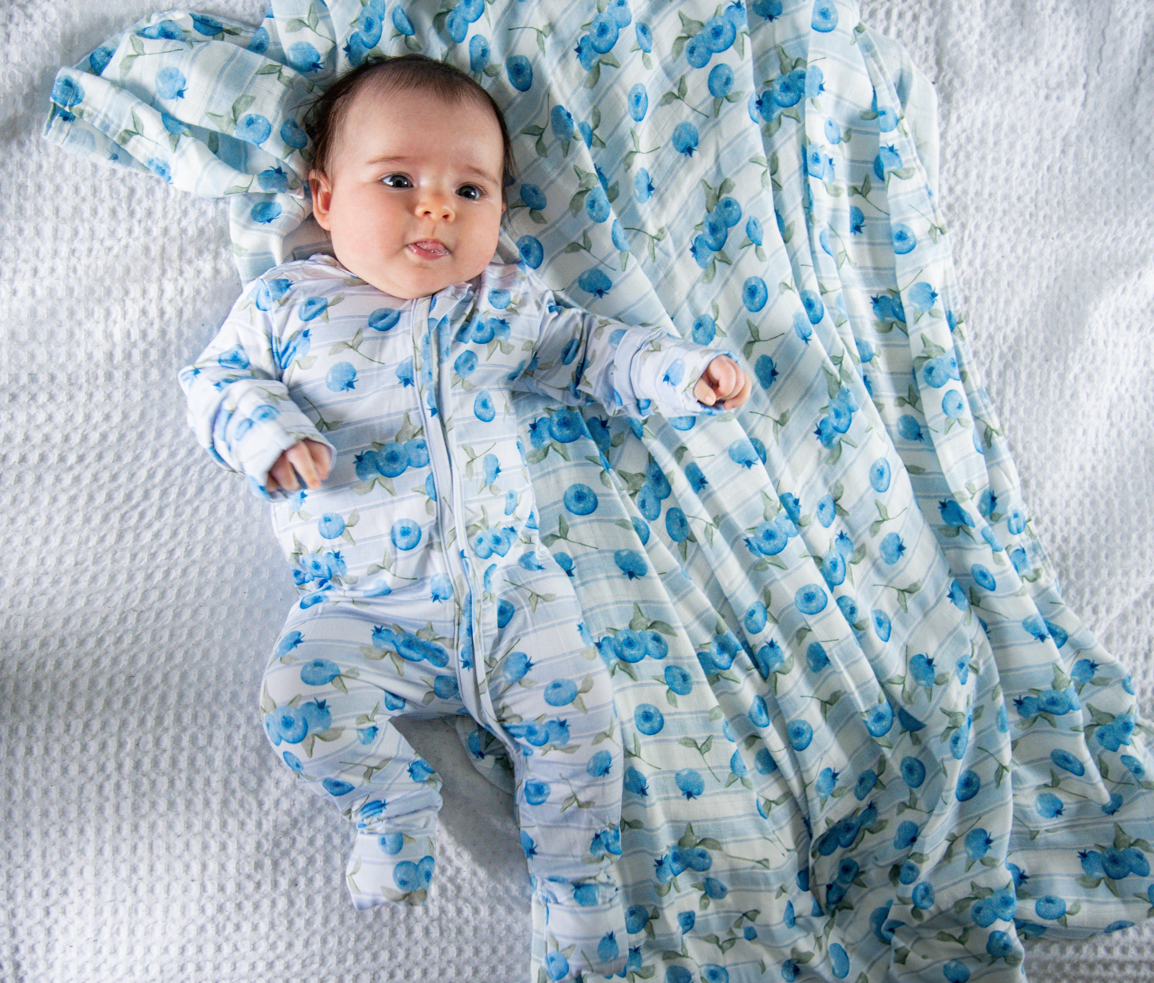 Mousseline de bambou bleuets