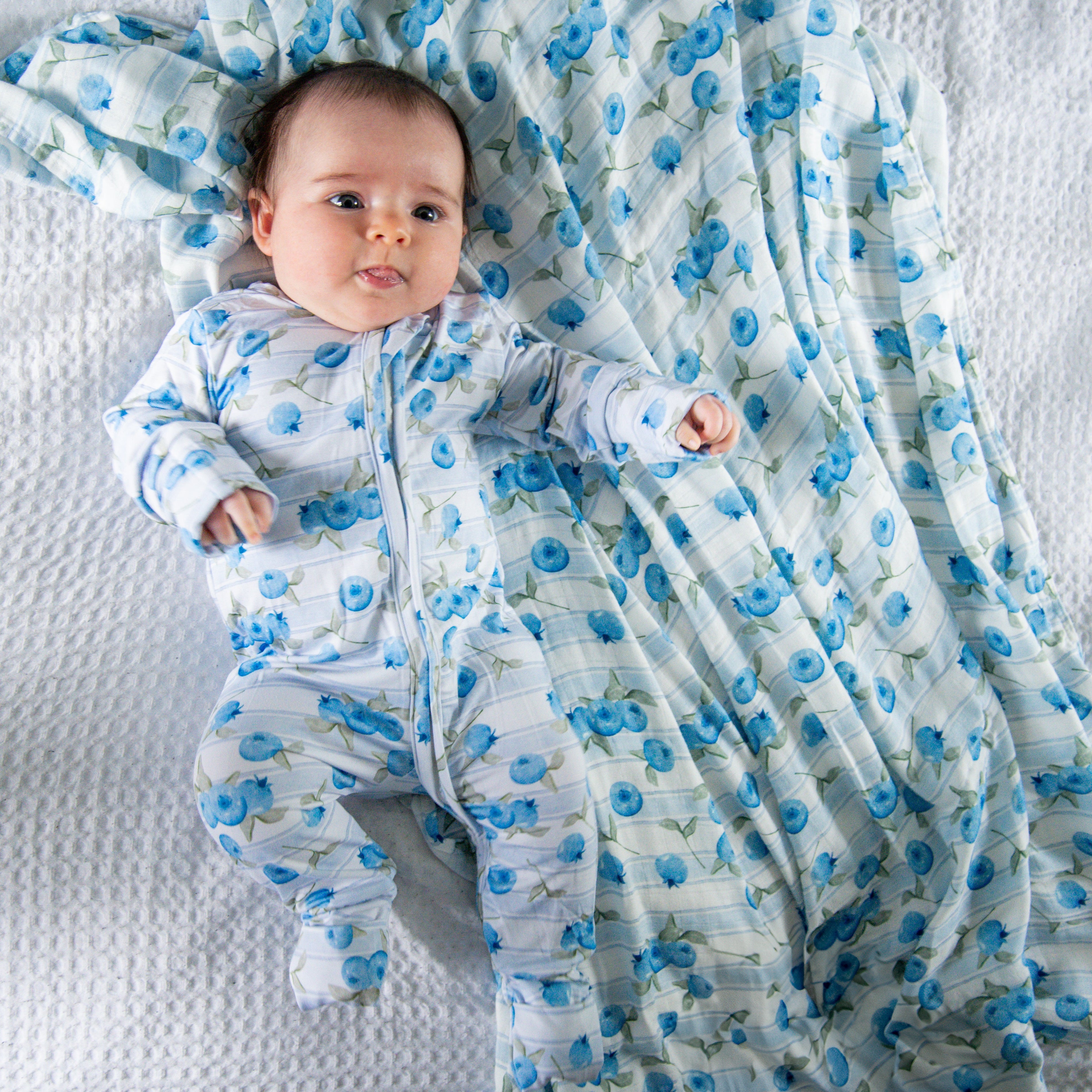 Mousseline de bambou bleuets