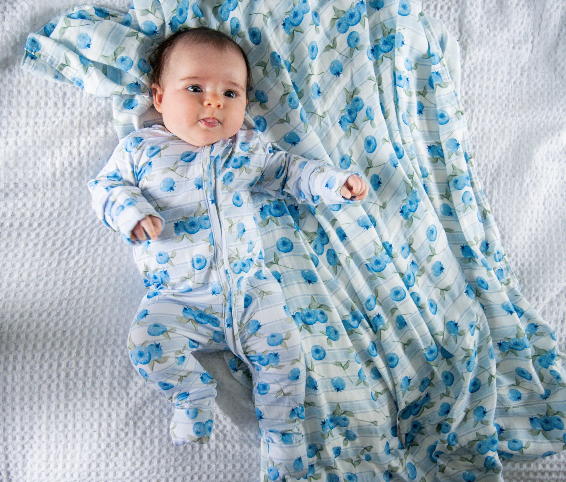 Mousseline de bambou bleuets