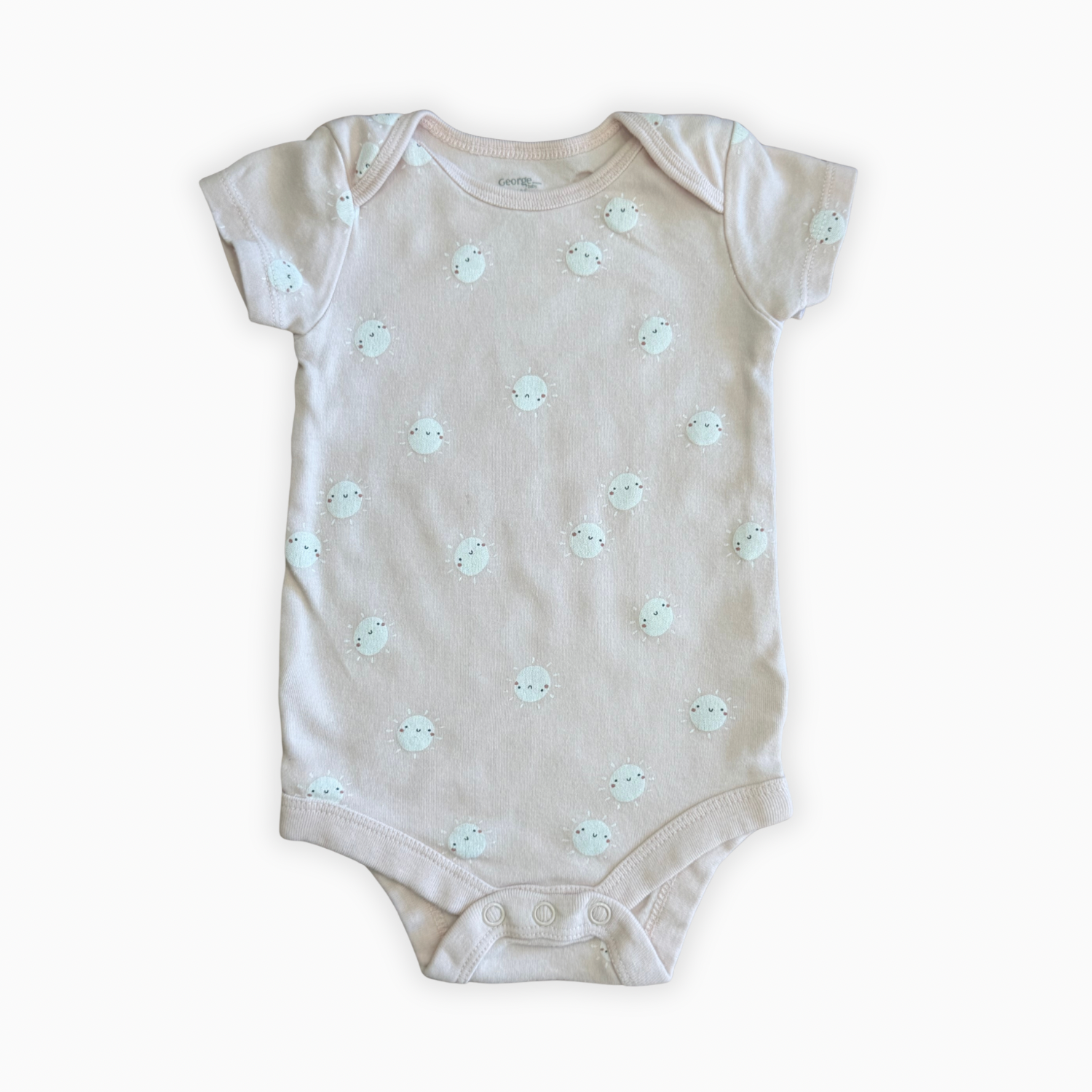 Cache-couche rose à motifs soleils | George | 3–6 mois