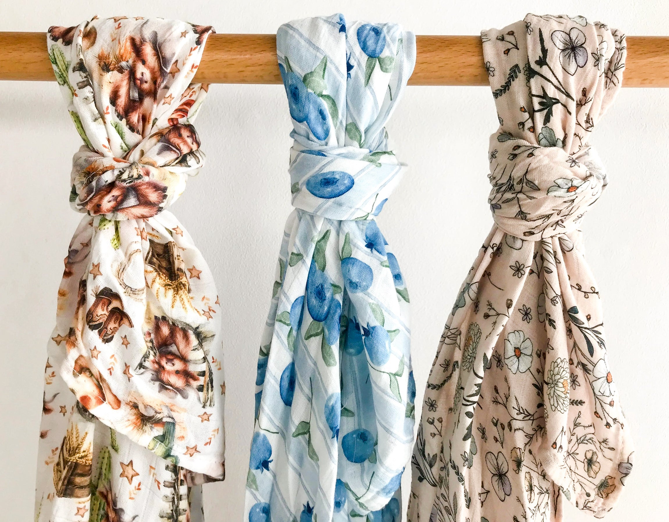 Mousseline de bambou floral