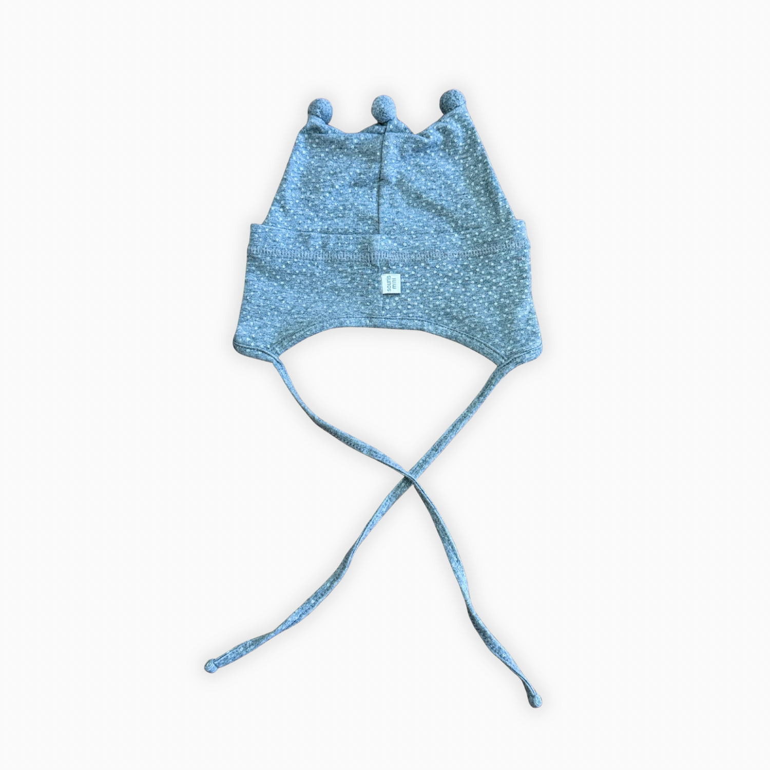 Tuque à nouer grise à pois | Souris Mini | 9–12 mois