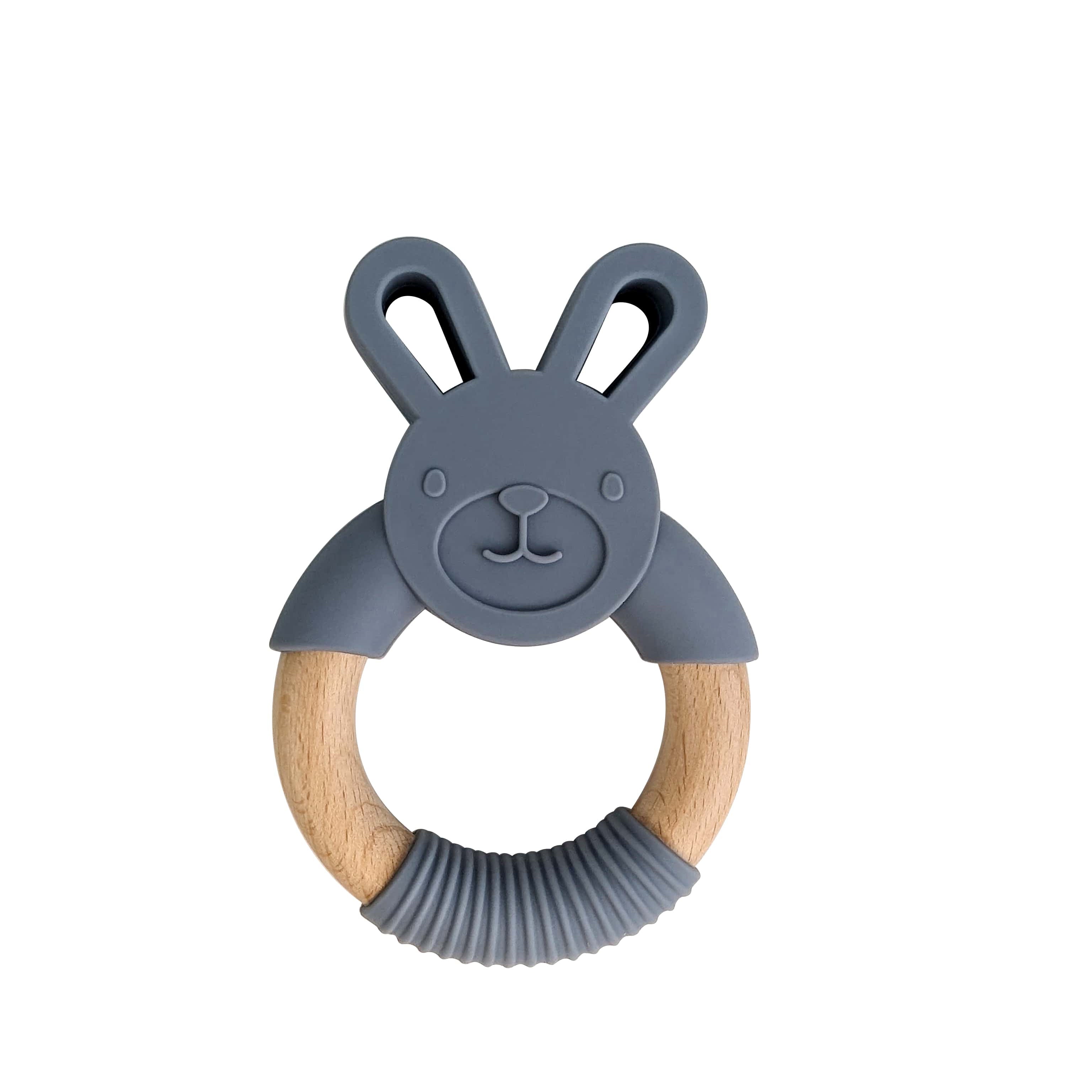 Bunny Teether | Silicone and Wooden Ring