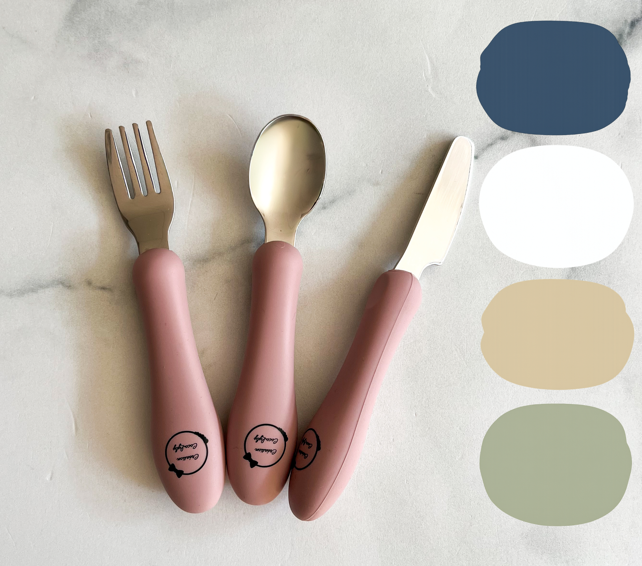 Trio d’ustensiles en acier inoxydable