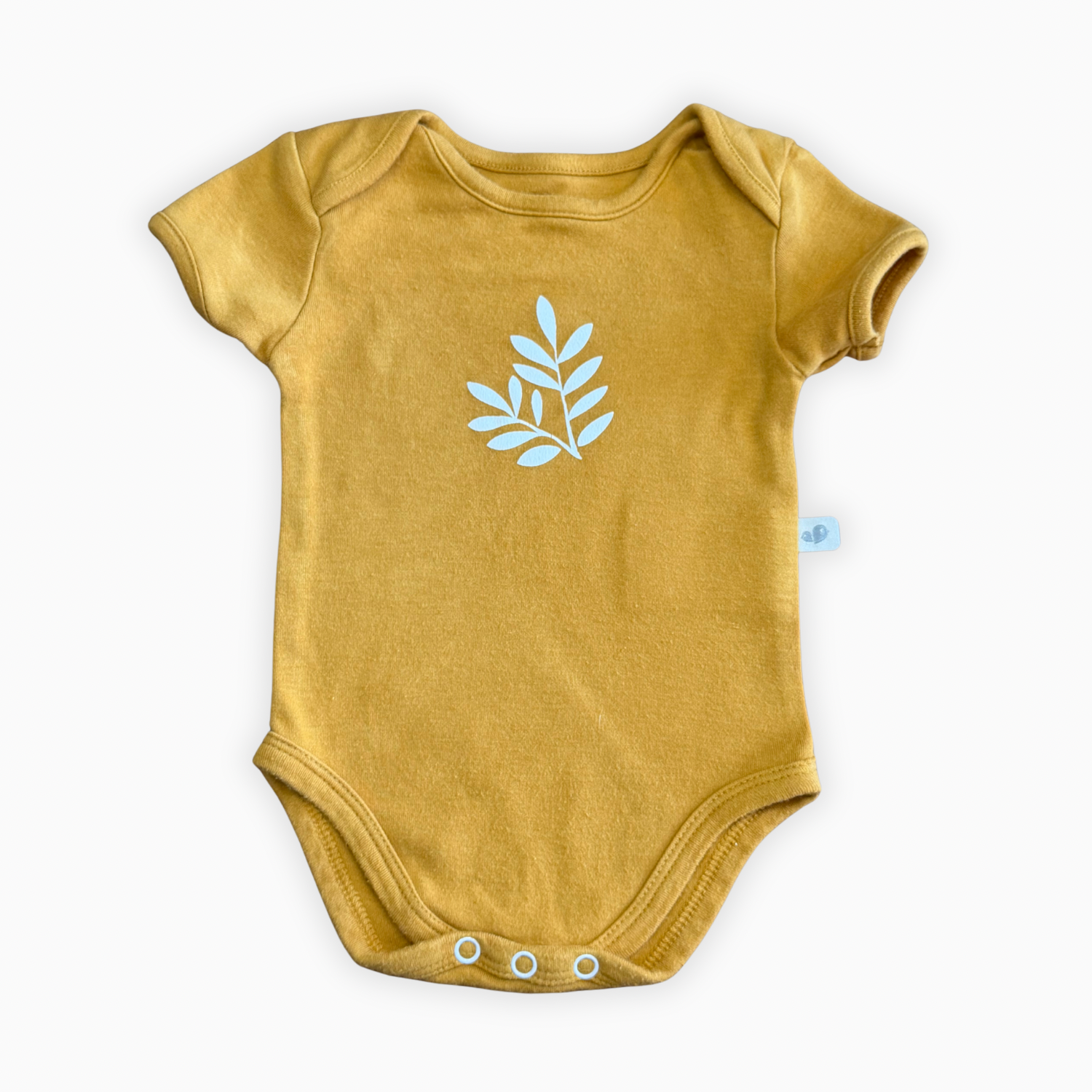 Cache-couche moutarde imprimé feuillage | Perlimpinpin | 9 mois