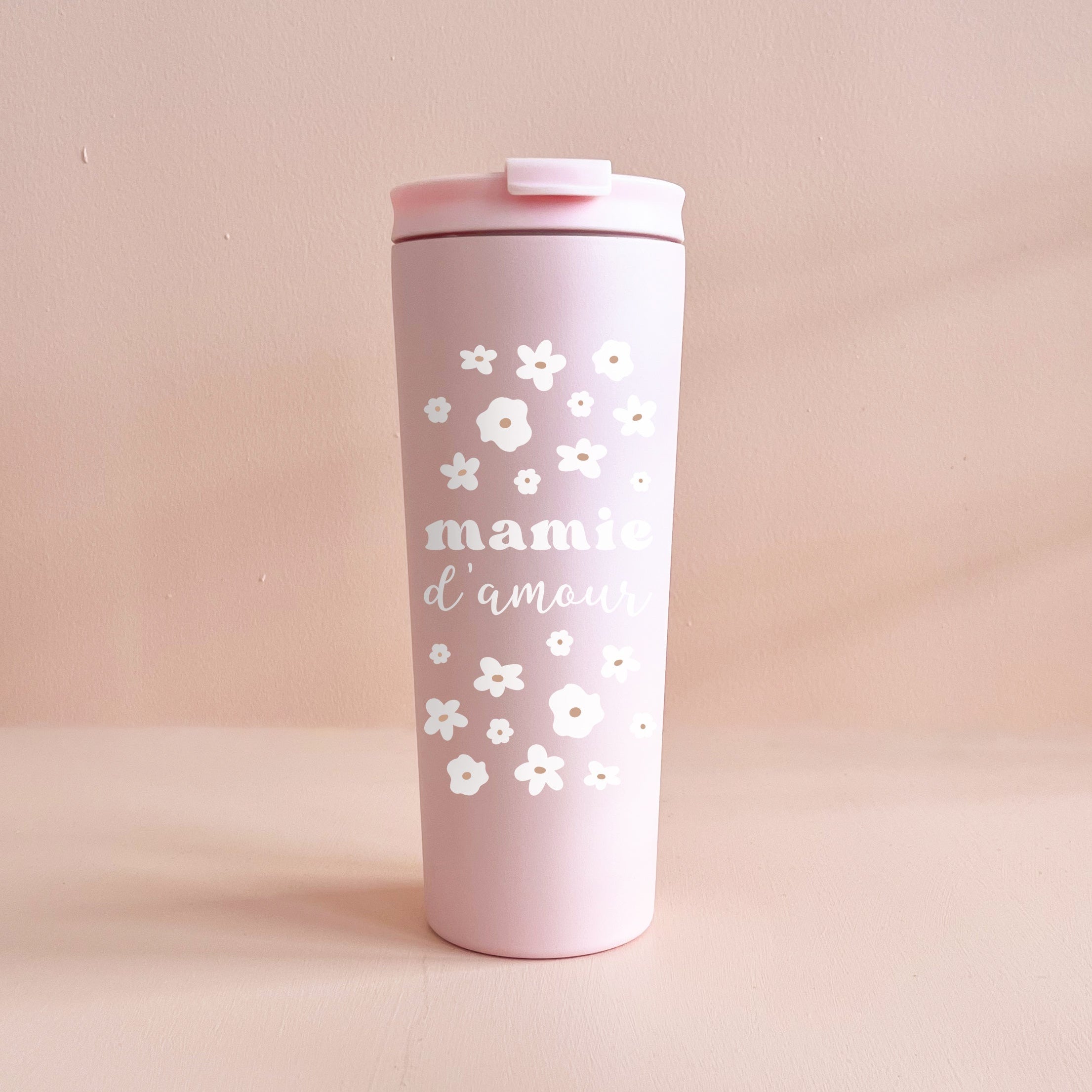 Gobelet isotherme 24oz - rose Mamie d'amour