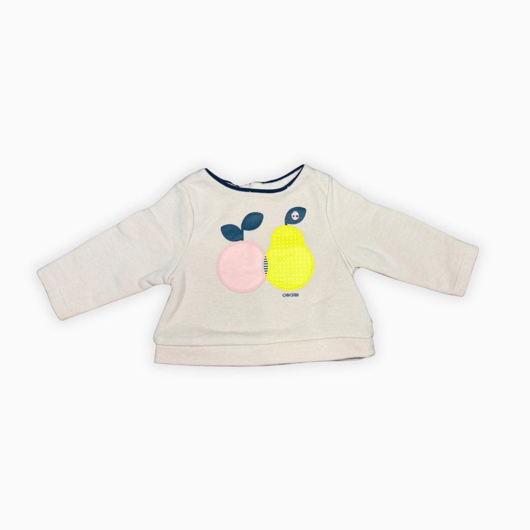 Chandail manches longues motif fruits | Obaïbi | 6 mois