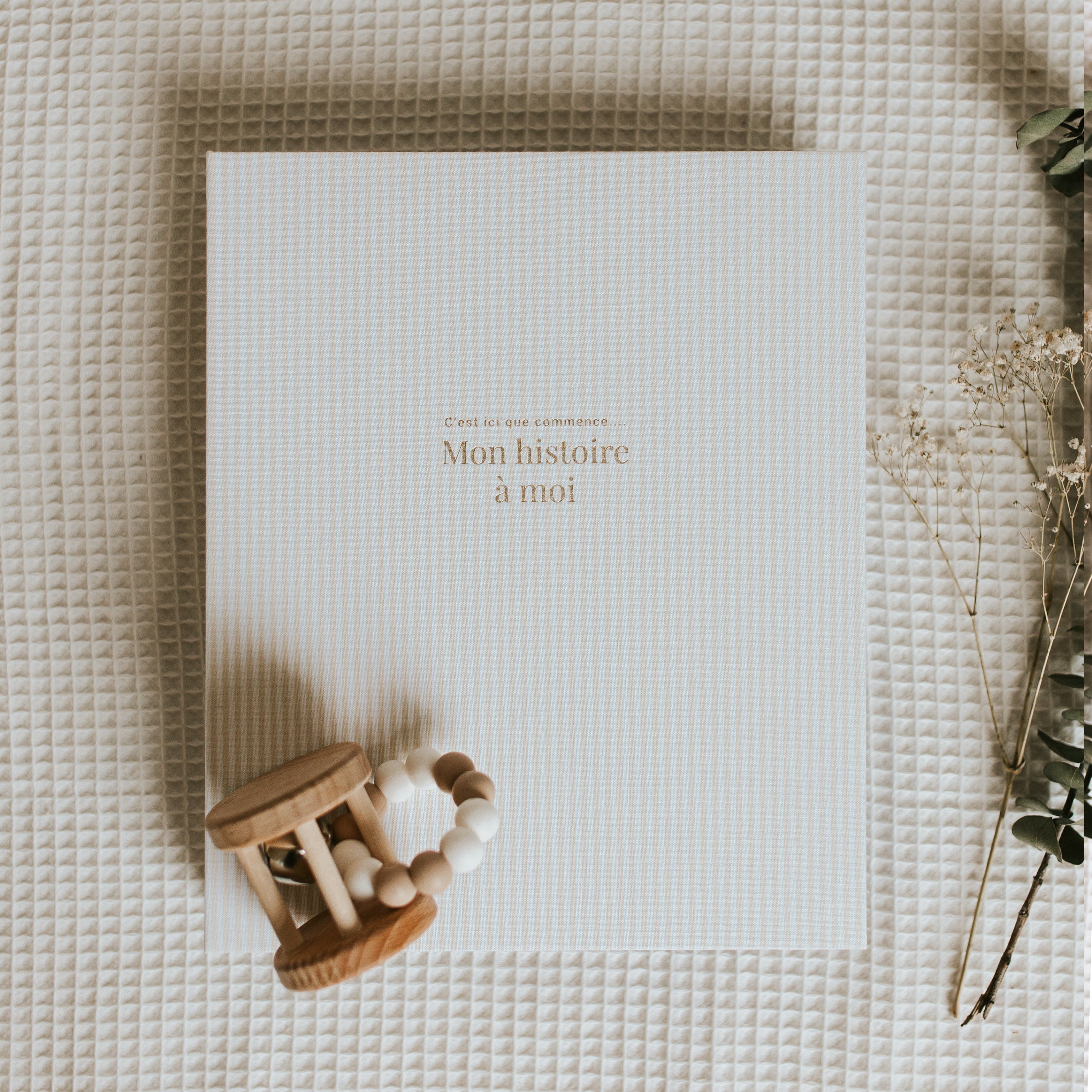 Livre de bébé - Ligné Beige