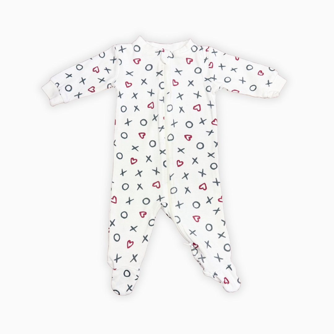 Pyjama blanc à motifs XO | George | 0–3 mois