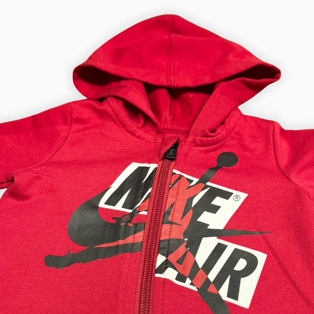 Combinaison à capuche rouge zippée | Nike Jordan | 0–3 mois