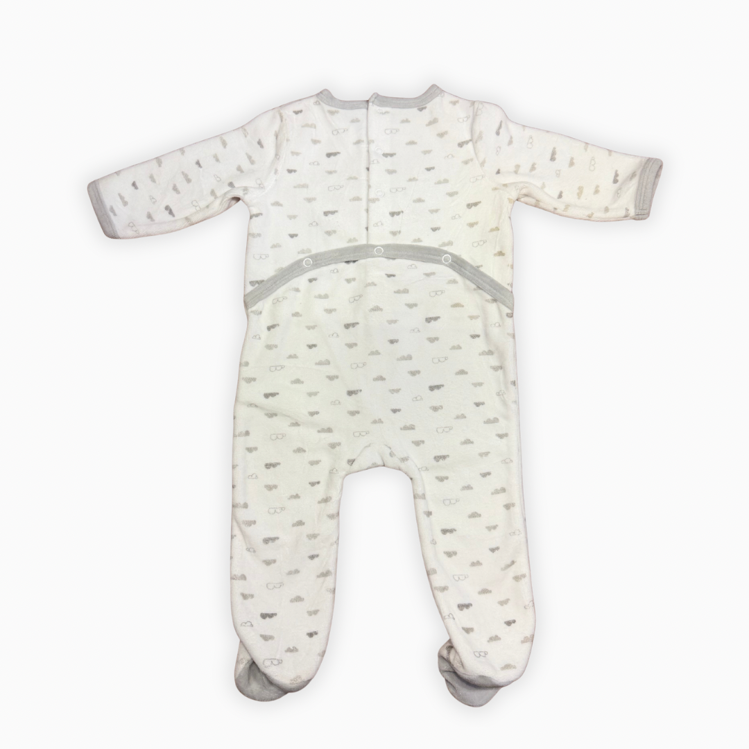 Pyjama polaire blanc à motifs nuages | G baby | 6 mois