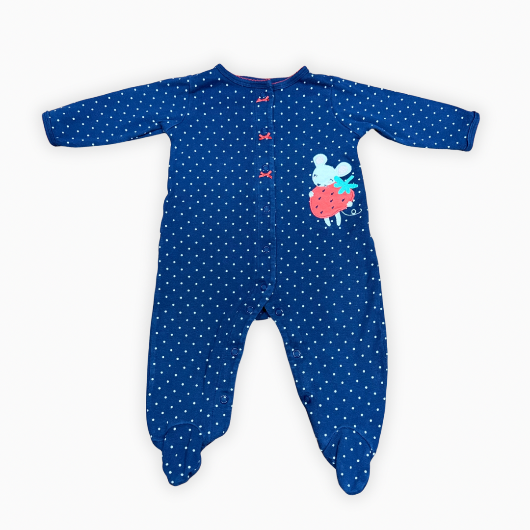 Pyjama à pois bleu marine motif souris | Carter’s | 6 mois