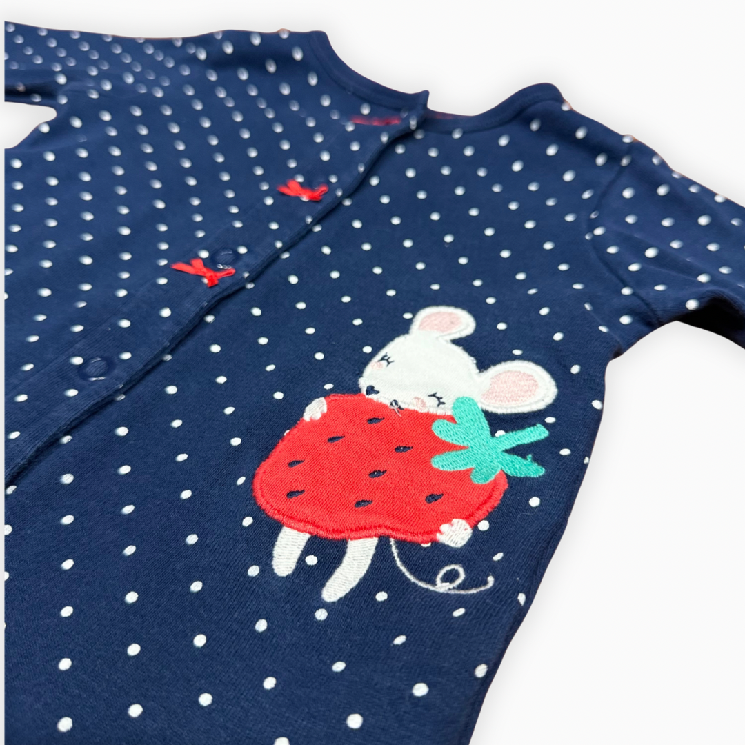 Pyjama à pois bleu marine motif souris | Carter’s | 6 mois