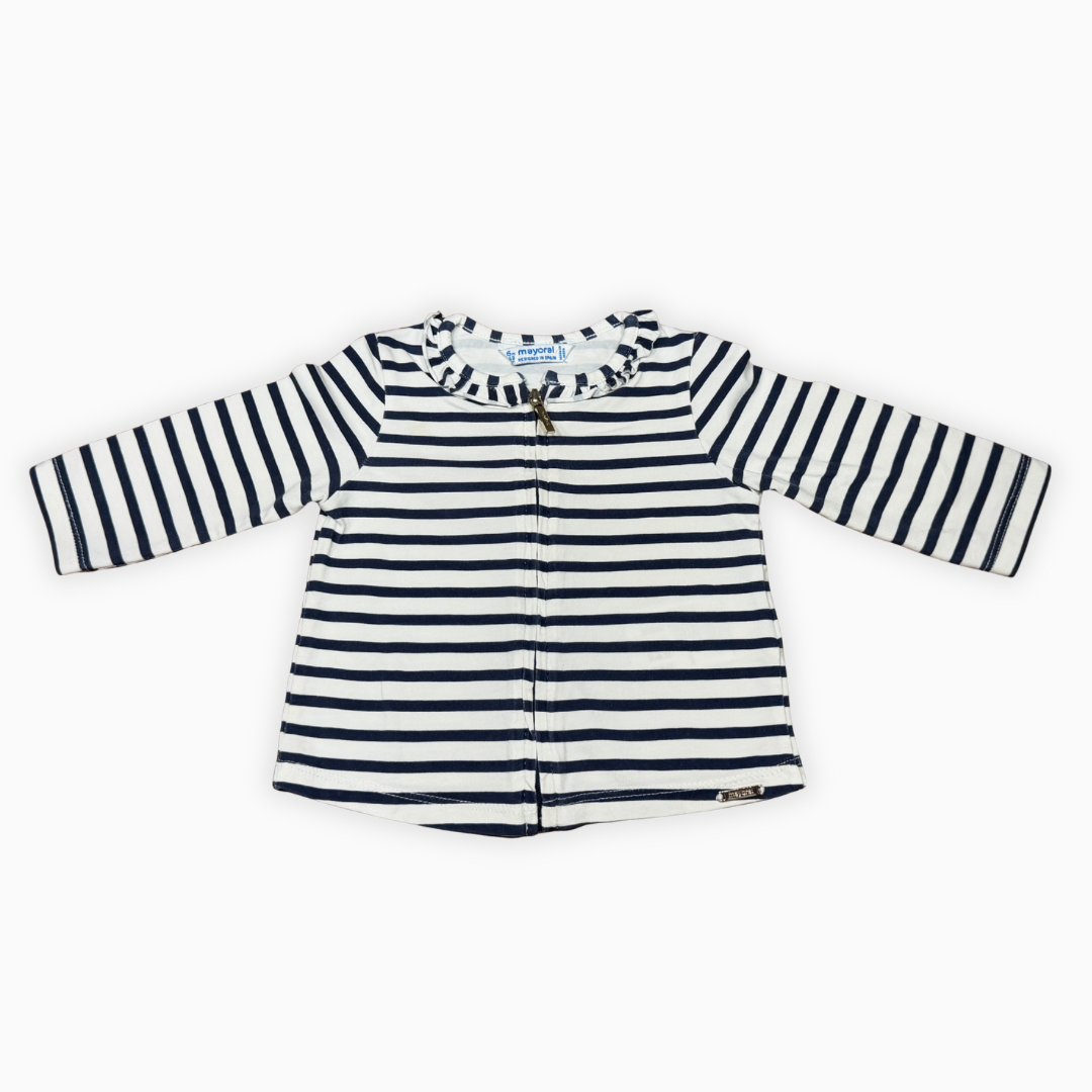 Chandail rayé à fermeture éclair | Mayoral | 6 mois