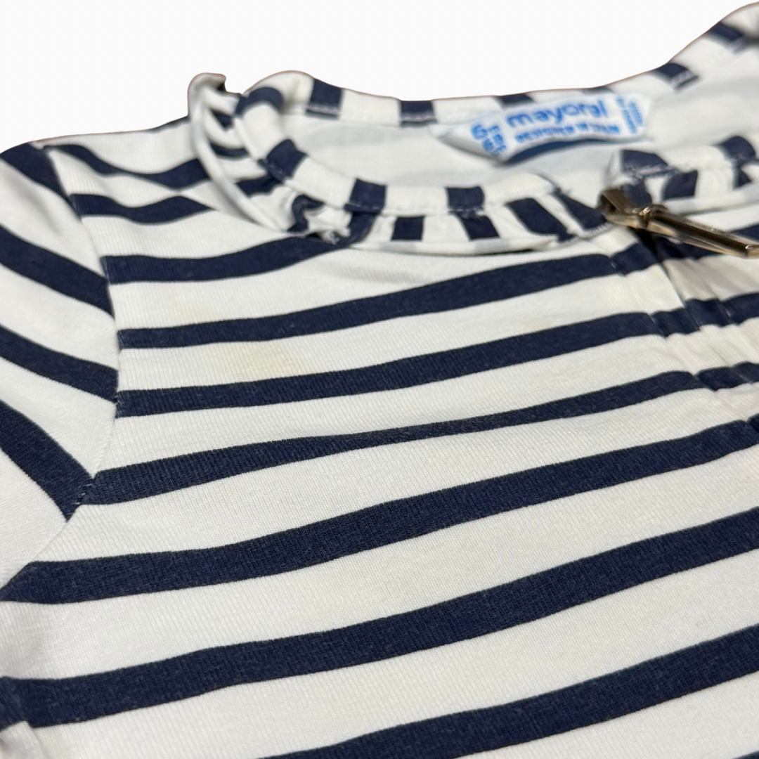 Chandail rayé à fermeture éclair | Mayoral | 6 mois