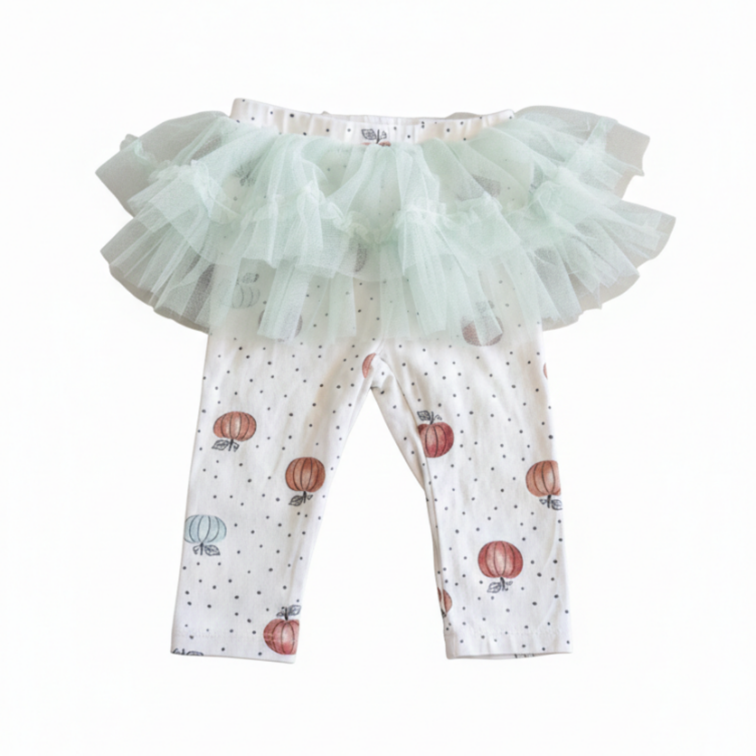 Legging avec jupe en tulle motif citrouilles | PL Baby | 6 mois