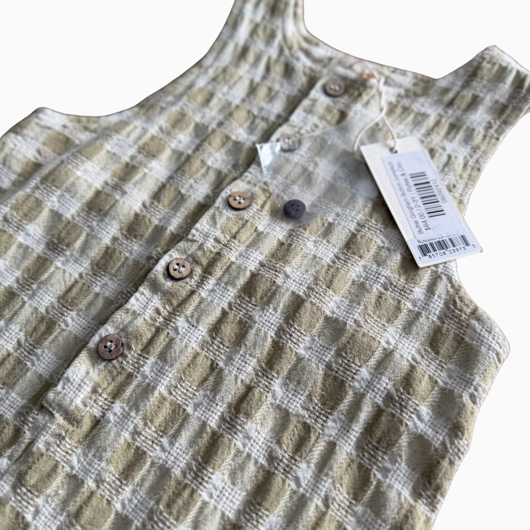 Combinaison vichy | Rylee + Cru | 2–3 ans *neuf avec étiquette*