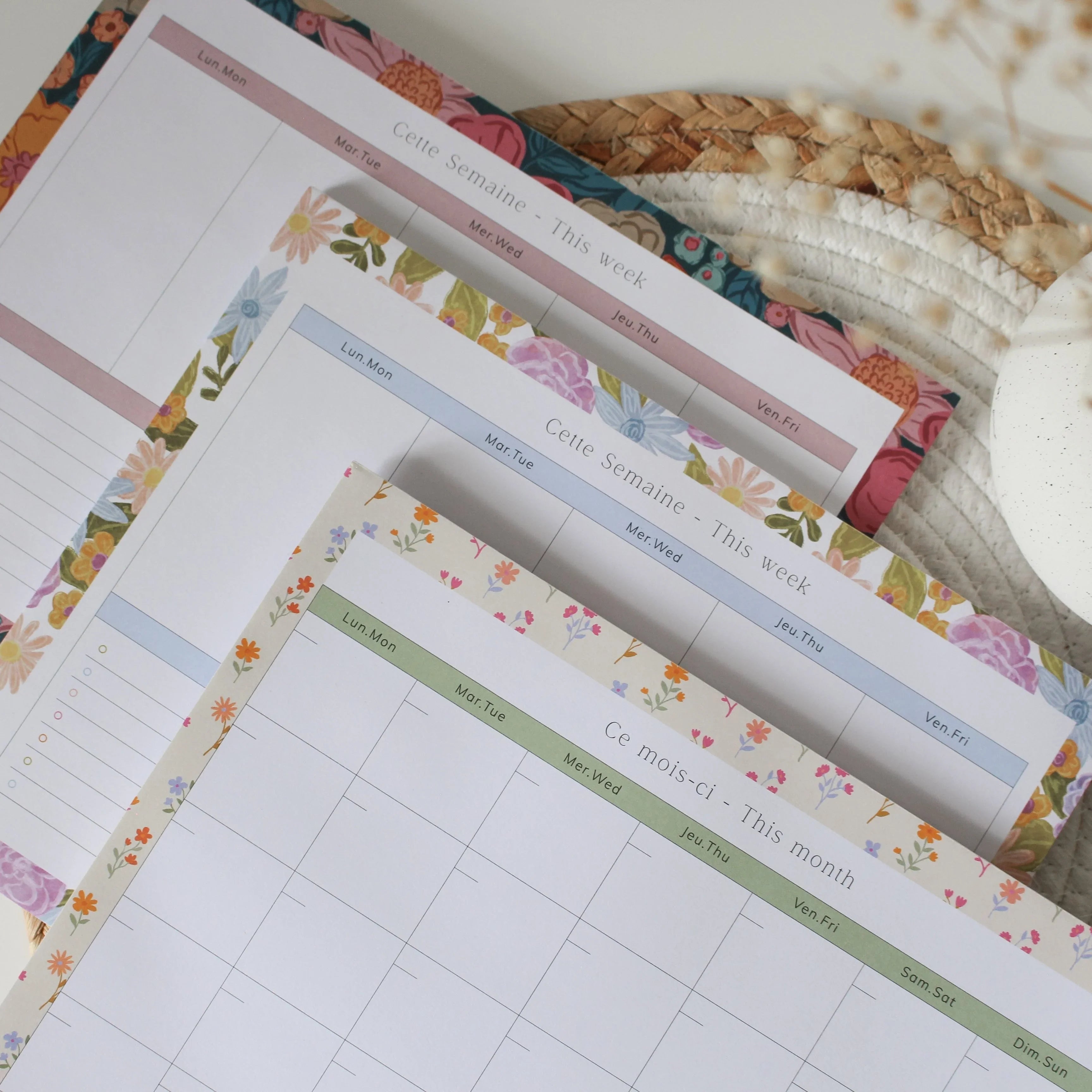 Planificateur de semaine Floral Pop - La Maison Camomille