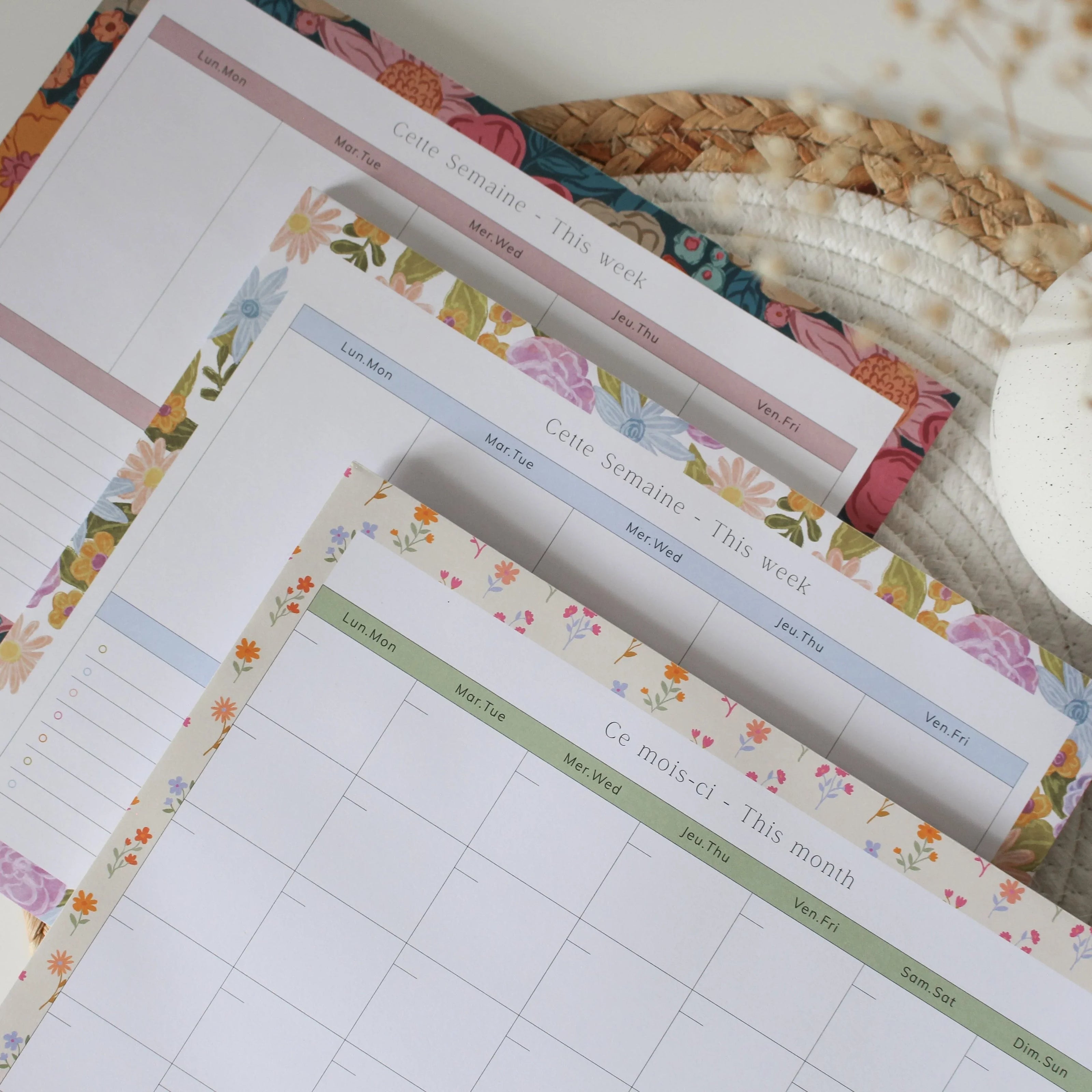Planificateur de semaine Floral Pop - La Maison Camomille