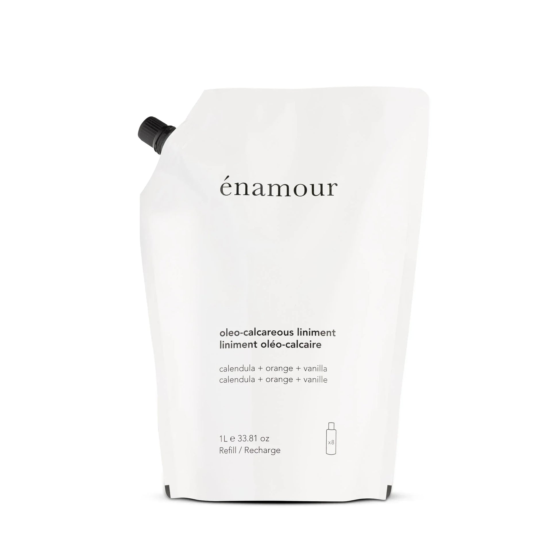 Recharge liniment oléo-calcaire en sachet 1L Énamour calendula orange vanille