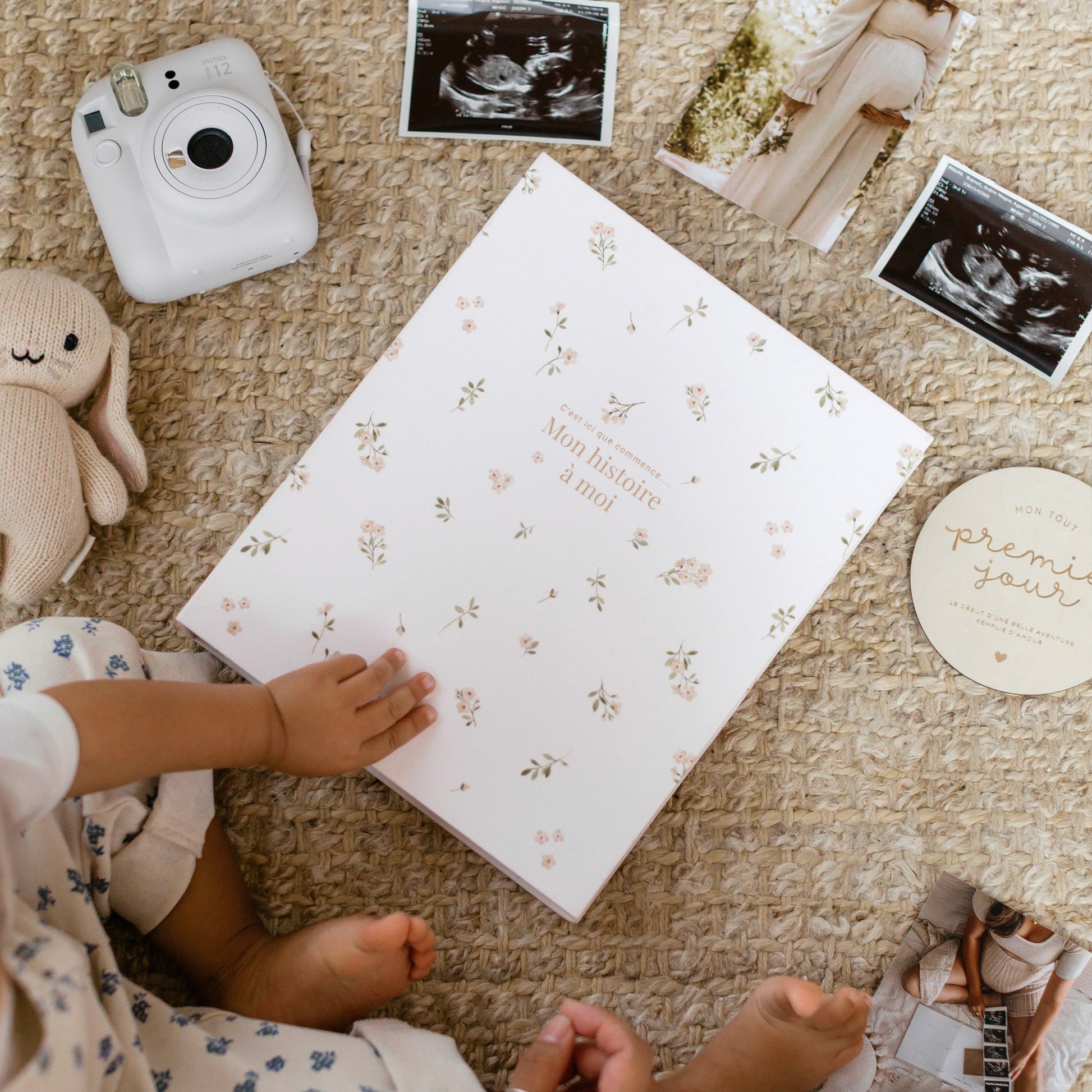 Livre de bébé - Floral Beige