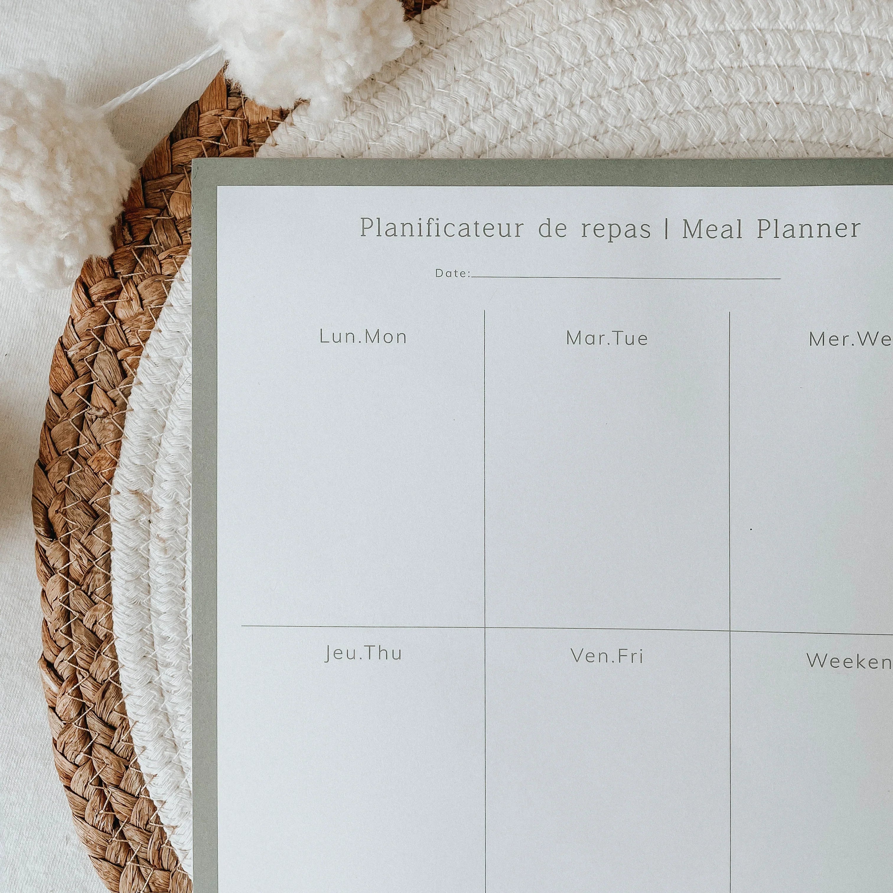 Planificateur de repas Sauge - La Maison Camomille