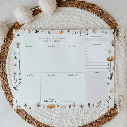 Planificateur de semaine Douceur Floral - La Maison Camomille