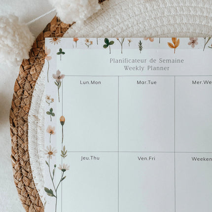 Planificateur de semaine Douceur Floral - La Maison Camomille