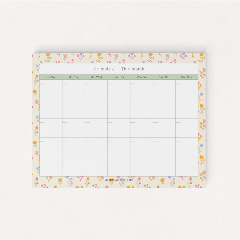 Planificateur de mois Olivia - La Maison Camomille
