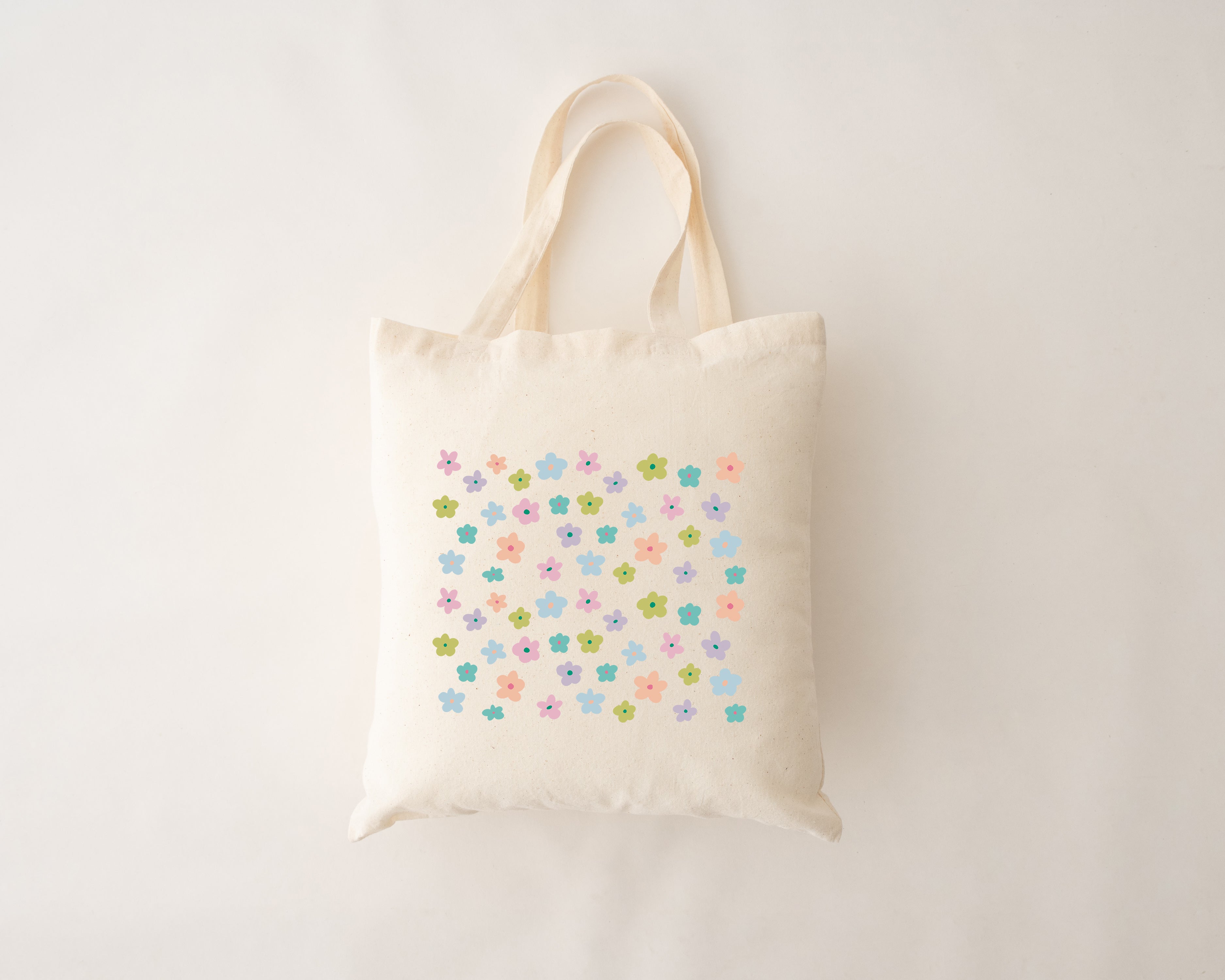Sac réutilisable - fleurs pastel