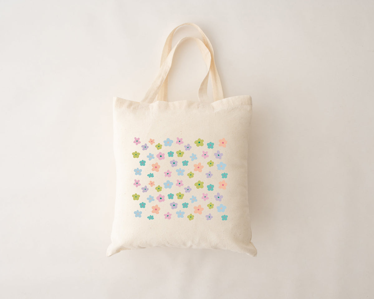 Sac réutilisable - fleurs pastel