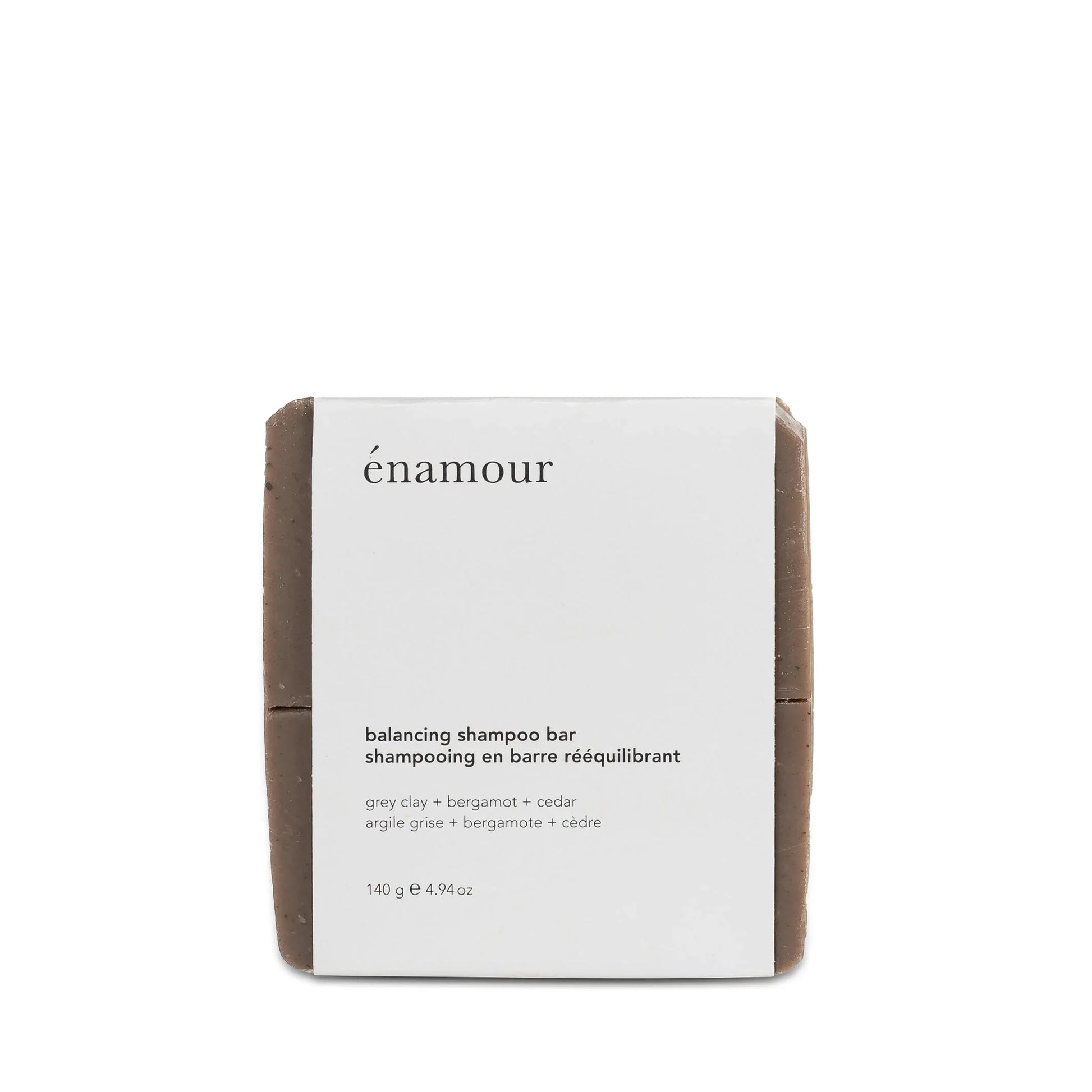 savon shampooing barre rééquilibrant énamour argile grise bergamote cèdre 140g