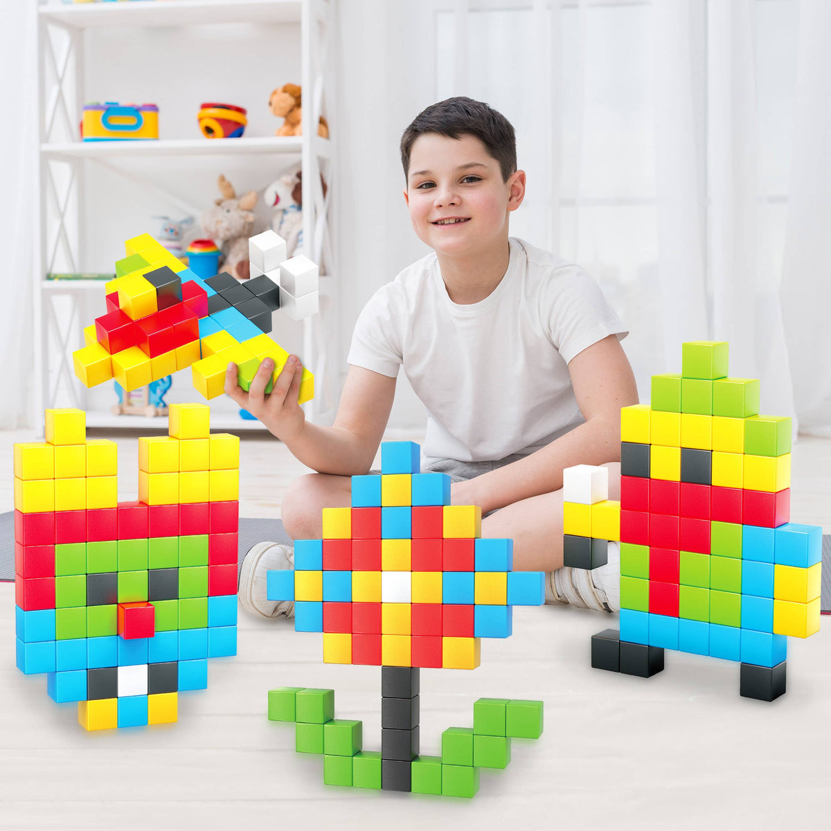 PicassoTiles - PicassoTiles 60pc 1.2" Magnetic Cubes Set