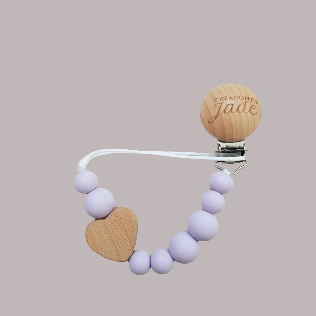 Attache-suce Bois - Amour maternel - Lilas
