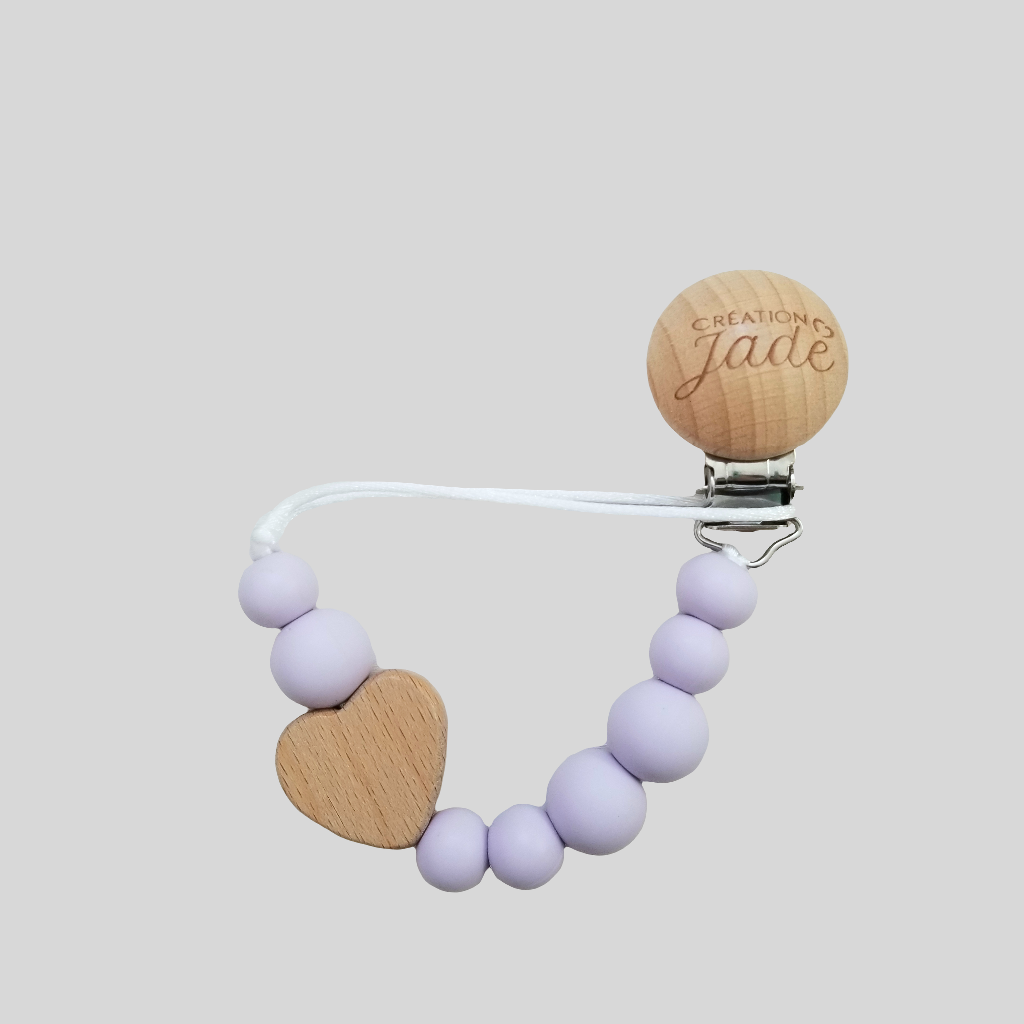 Attache-suce Bois - Amour maternel - Lilas