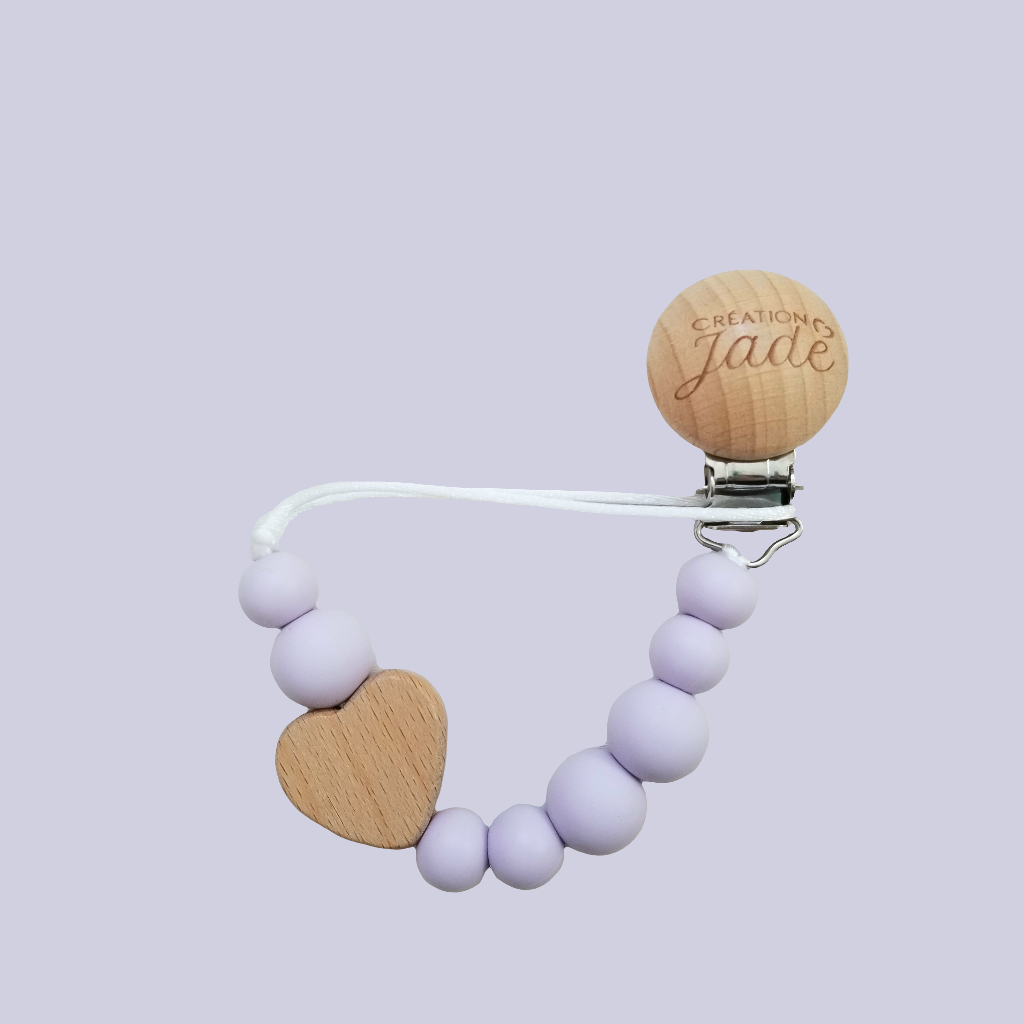 Attache-suce Bois - Amour maternel - Lilas