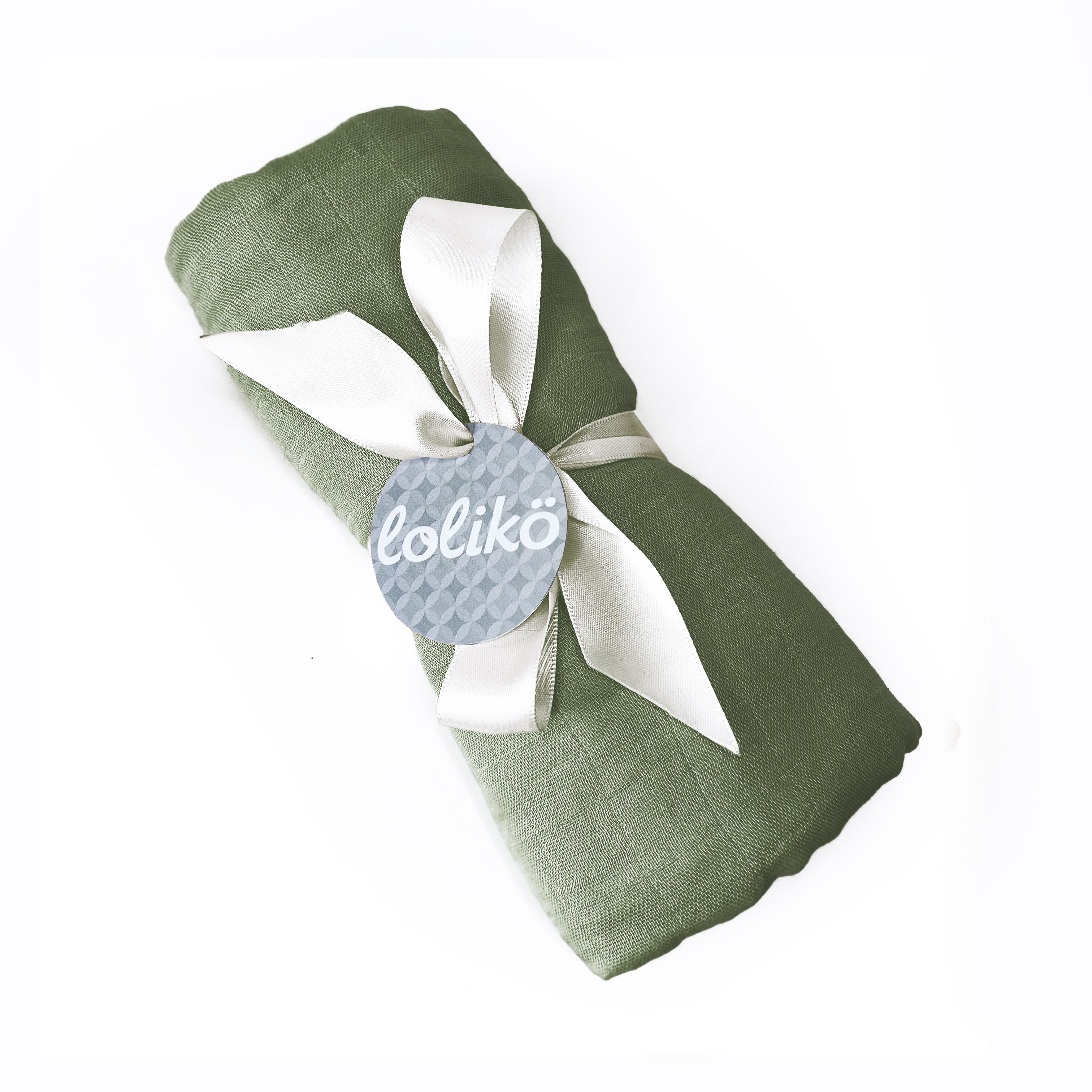 Mousseline en bambou pour bébé kaki