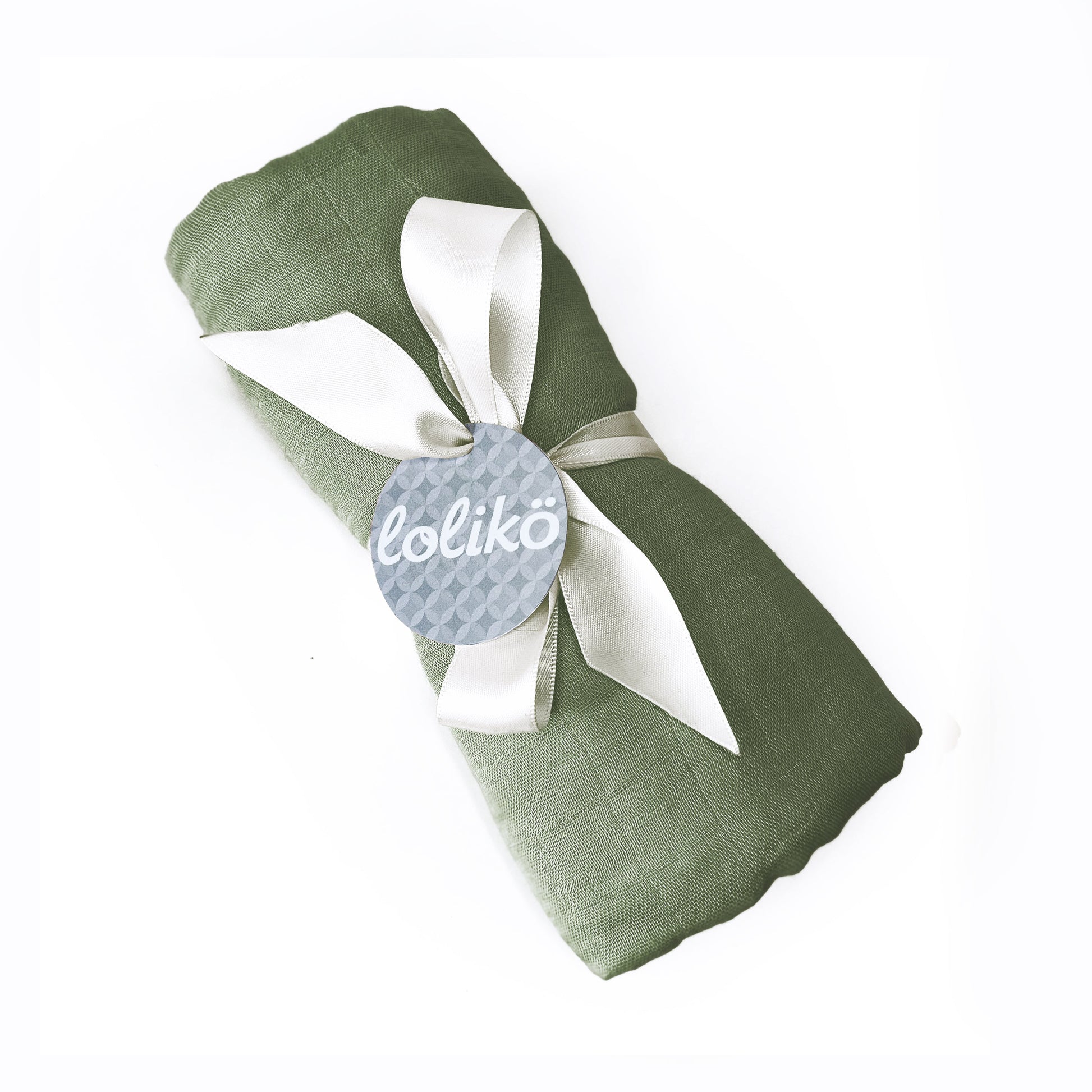 Mousseline en bambou pour bébé kaki