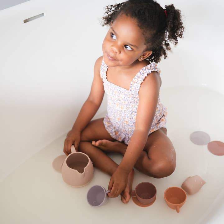 bug + bean kids - Silicone Tea Set - 12-Piece Set - Kids Pretend Playset
