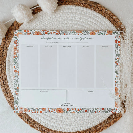 Planificateur de semaine Fleurs d'Automne - La Maison Camomille