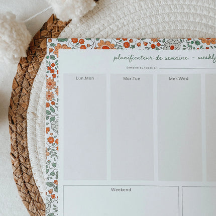 Planificateur de semaine Fleurs d'Automne - La Maison Camomille
