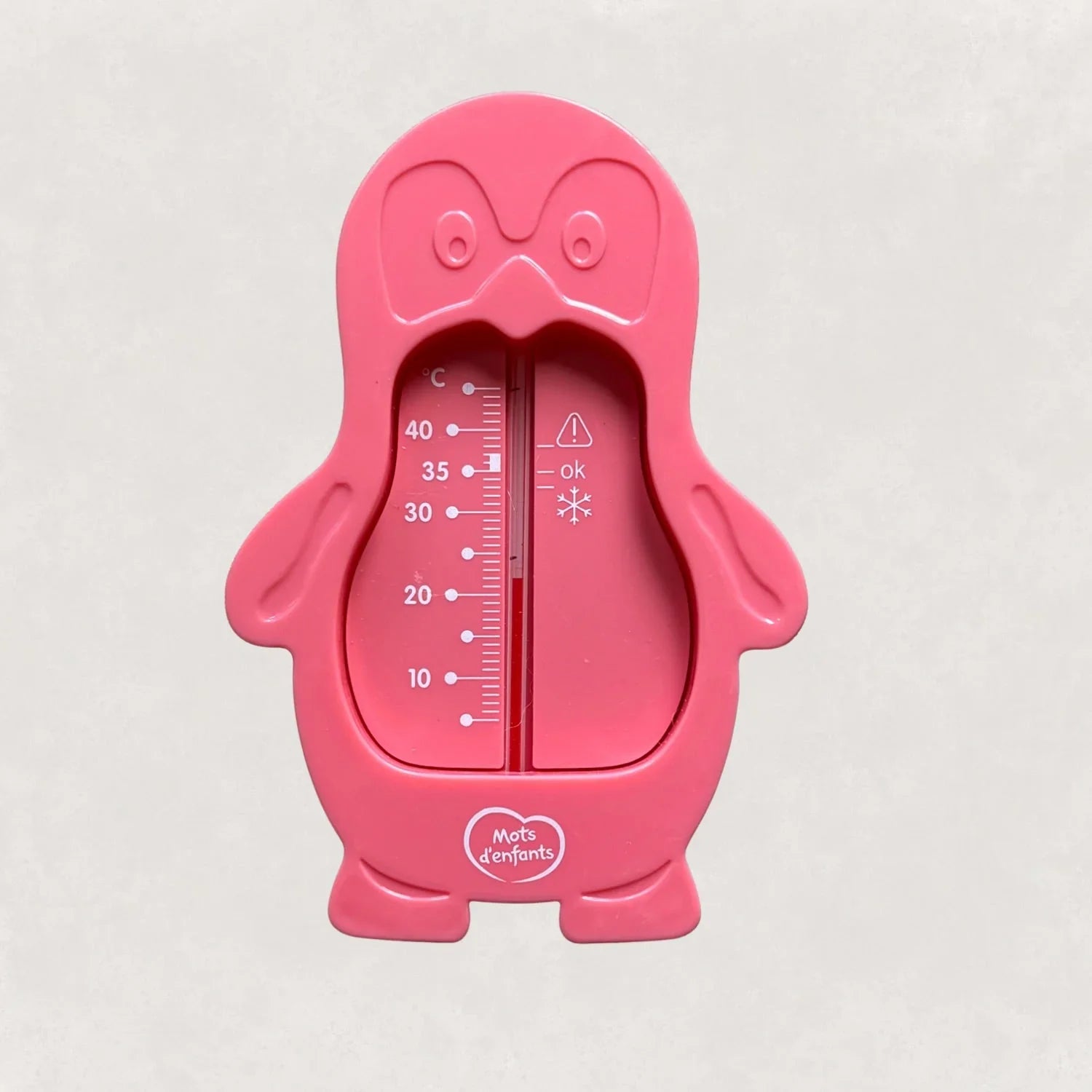 Thermomètre de bain - mots d'enfants - Pinguin rose - La Maison Camomille